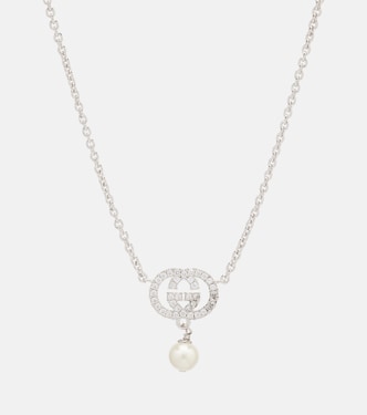 Interlocking G embellished pendant necklace | Gucci