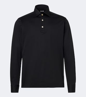 Cotton poplin polo top | Kiton