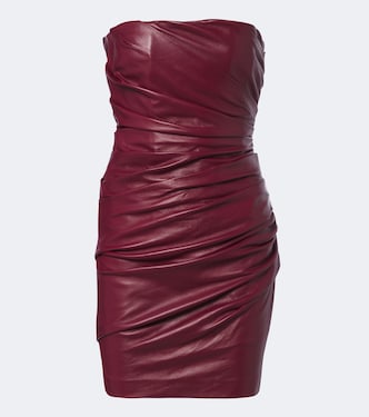 Ruched leather bustier dress | Alex Perry