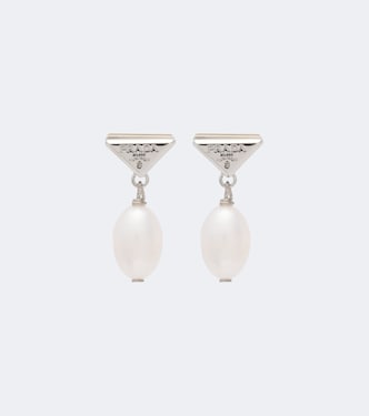 Logo pearl earrings | Prada