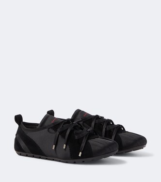 Ballerina Grip suede-trimmed satin sneakers | Simone Rocha
