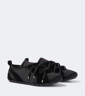 Ballerina Grip suede-trimmed satin sneakers | Simone Rocha
