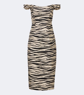 Amina off-shoulder jacquard midi dress | Markarian
