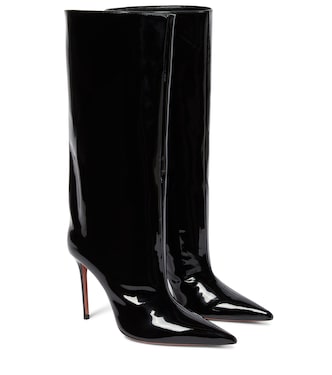 Fiona patent leather knee-high boots | Amina Muaddi