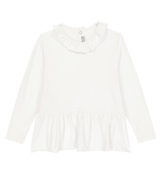 Cotton-blend peplum top | Il Gufo