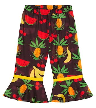 Fruits flared cotton pants | Mini Rodini