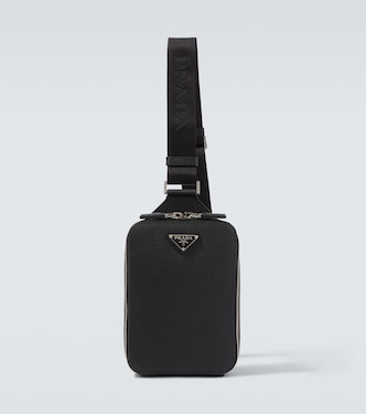 Logo leather shoulder bag | Prada