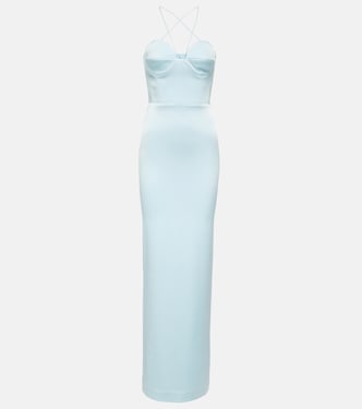 Robe longue Conley en crêpe de satin | Alex Perry