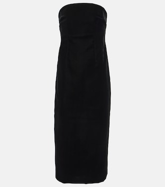 Strapless velvet midi dress | Wardrobe.NYC