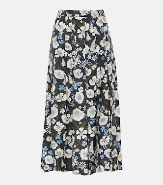 Norris pleated silk-blend midi skirt | Veronica Beard