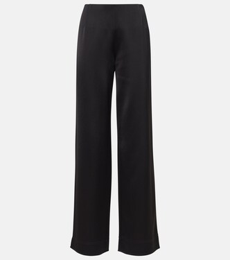 Pantalon ample à taille haute en satin | Toteme