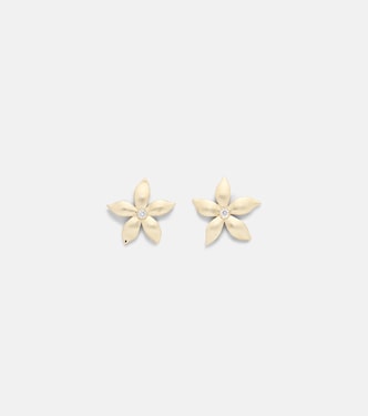 Boucles d'oreilles Golden Blossom en or 18 ct et diamants | Ileana Makri