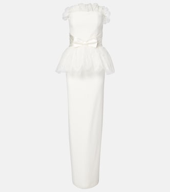 Peplum lace-trimmed cady bustier gown | Alessandra Rich