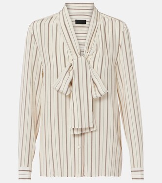 Angelique tie-neck striped silk blouse | Nili Lotan