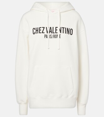 Printed cotton jersey hoodie | Valentino