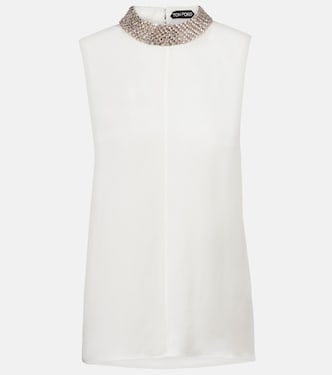 Embellished silk satin top | Tom Ford
