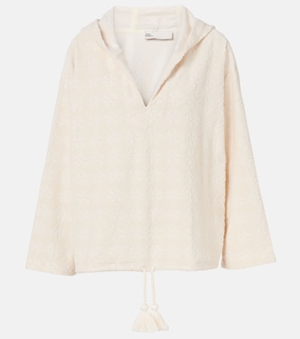 Jacquard cotton-blend terry sweater | Tory Burch