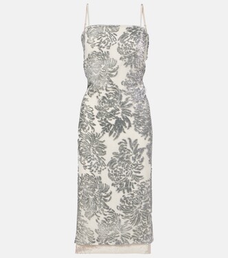 Robe en soie mélangée à fleurs | Jacques Wei