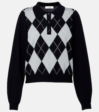 Argyle wool-blend polo sweater | Frame