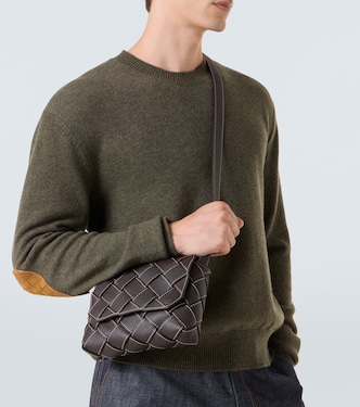 Diago Intreccio leather crossbody bag in brown - Bottega Veneta Diago Intreccio leather crossbody bag in brown - Bottega Veneta