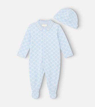 Baby GG cotton bodysuit and beanie | Gucci Kids
