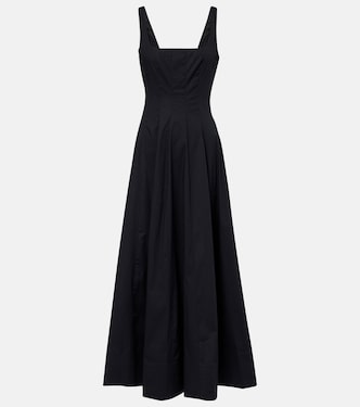 Wells pleated cotton midi dress | Staud