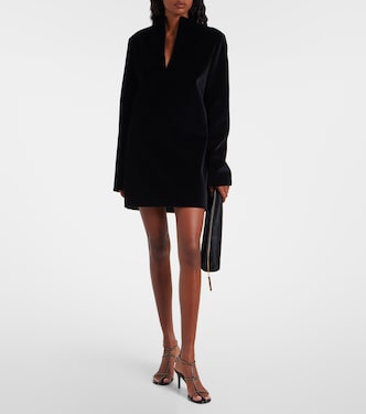 aleena black mini dress velvet minidress in - Khaite AVAILABLE DATE: 7-2026 Gold Party Dresses | Color:White Lace+White Lining shape V