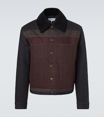 Shearling-trimmed denim blouson jacket | Loewe