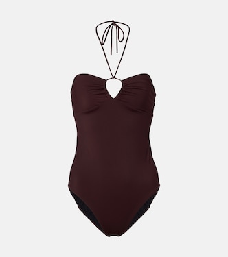 Keyhole halterneck swimsuit | Tory Burch