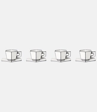 Carte Blanche set of 4 porcelain cups and saucers | Serax
