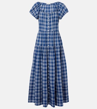 Valenne checked cotton midi dress | Dôen