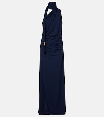 Moira draped scarf-detail jersey gown | Simkhai