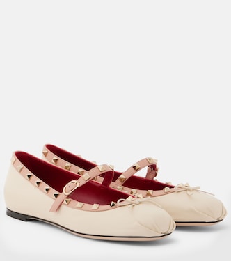 Rockstud leather Mary Jane flats | Valentino Garavani