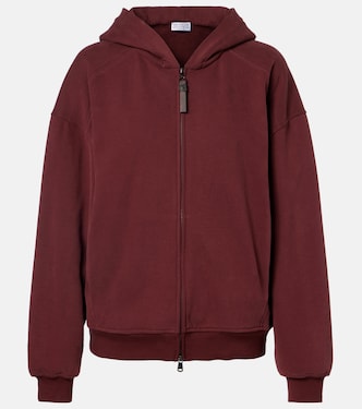 Monili cotton jersey zip-up hoodie | Brunello Cucinelli