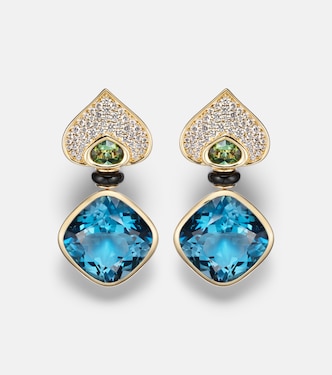 Ohrringe Pauline aus 18kt Gelbgold mit Edelsteinen | Marina B