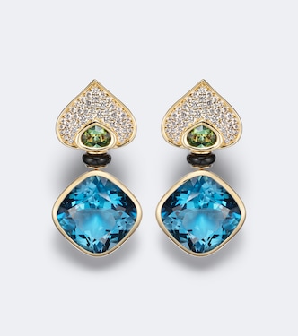 Pauline 18kt gold earrings with gemstones | Marina B