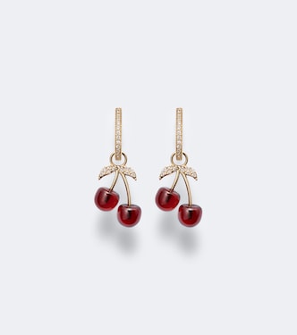 Boucles d'oreilles Cherry en or 14 ct, grenats et diamants | Sydney Evan