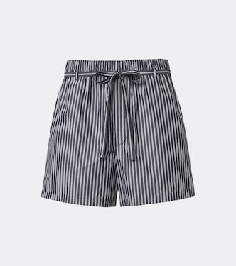 Striped cotton poplin shorts | Saint Laurent