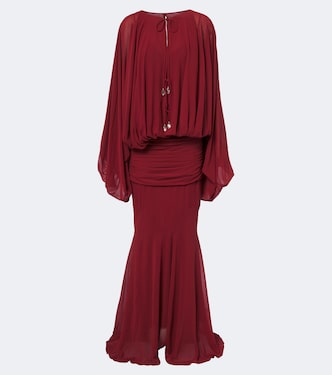 Eulalia gathered chiffon maxi dress | De La Vali