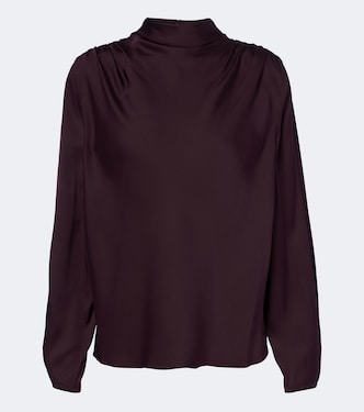 Draped silk-blend top | Vince