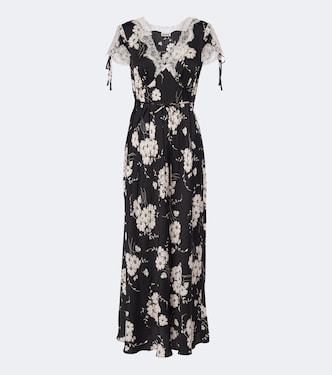 Fern floral lace-trimmed satin midi dress | Rixo