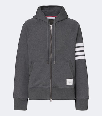 4-Bar cotton jersey zip-up hoodie | Thom Browne