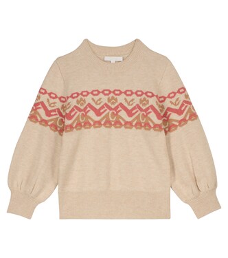 Cotton and wool intarsia sweater | Chloé Kids
