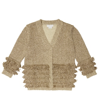 Fringed cotton-blend cardigan | Stella McCartney Kids