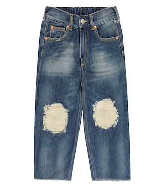 Ripped high-rise wide-leg jeans | MM6 Maison Margiela Kids