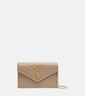 Cassandre matelassé envelope leather wallet on chain | Saint Laurent