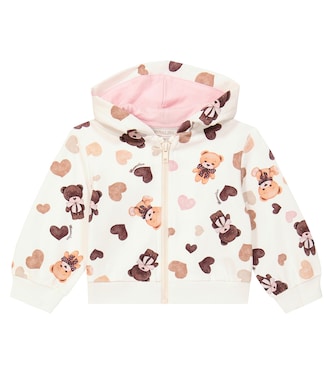Baby printed zip-up cotton fleece hoodie | Monnalisa