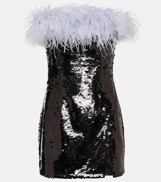 Robe à sequins et plumes | Self-Portrait