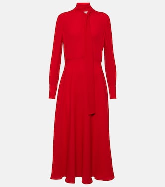 Tie-neck silk midi dress | Valentino