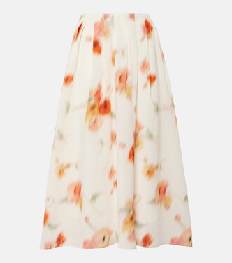 Floral gathered midi skirt | Vince